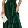 Women’s V-Neck Velvet Maxi Dress